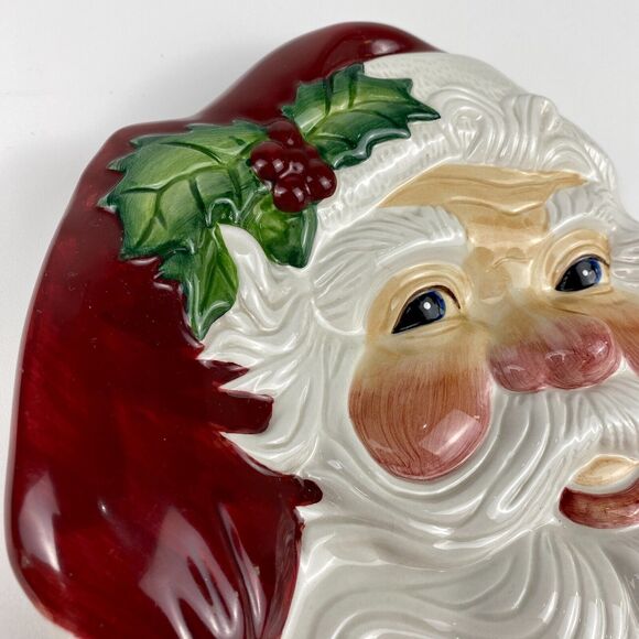 VTG Fitz and Floyd Essentials Omnibus Santa Face Plate Wall Hanging Christmas - Picture 3 of 8